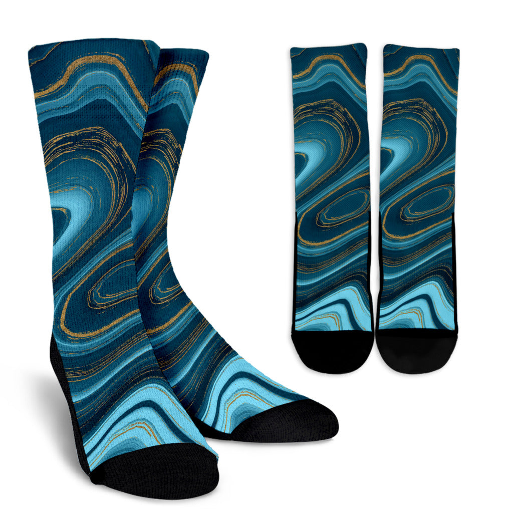 Liquid Pattern Print Design 04 Crew Socks