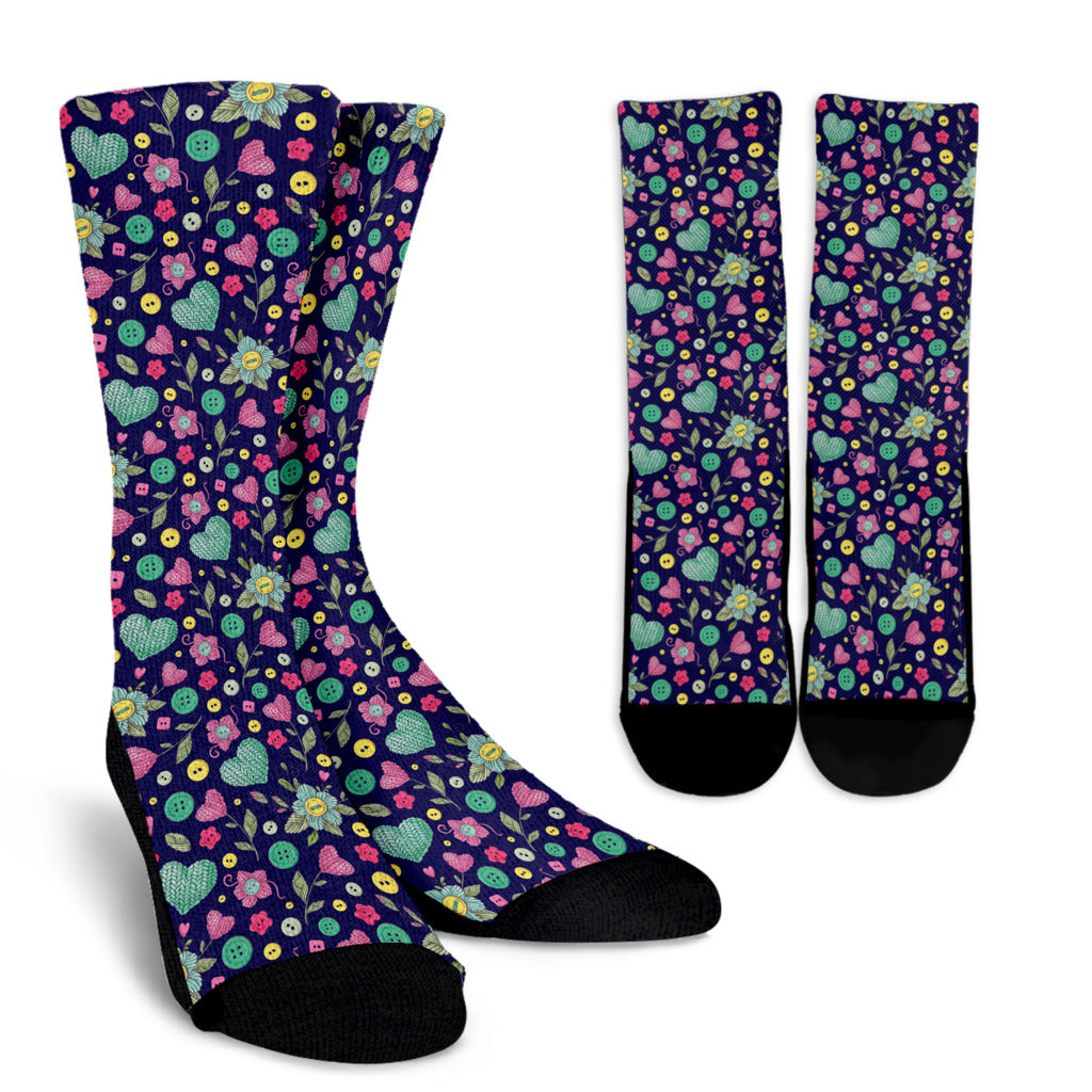 Crochet Pattern Print Design 02 Crew Socks