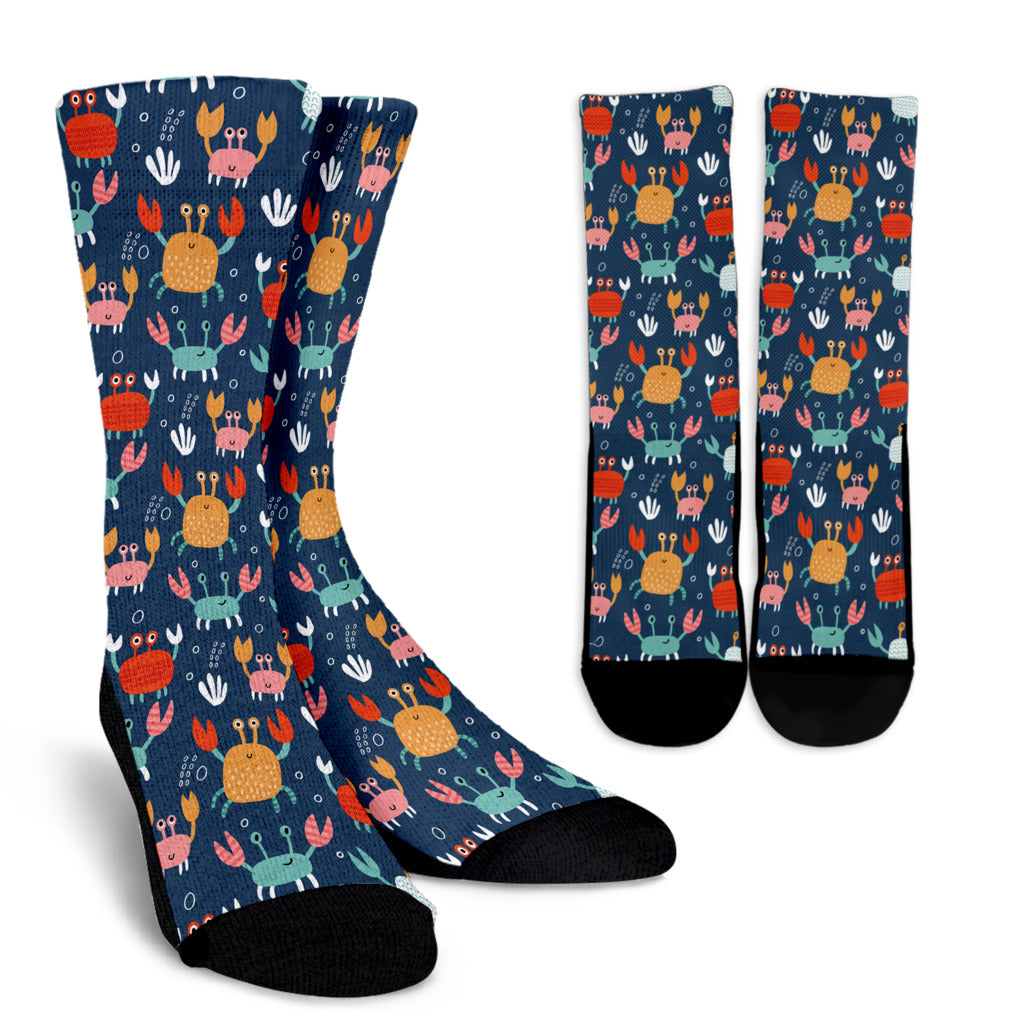 Crab Pattern Print Design 05 Crew Socks
