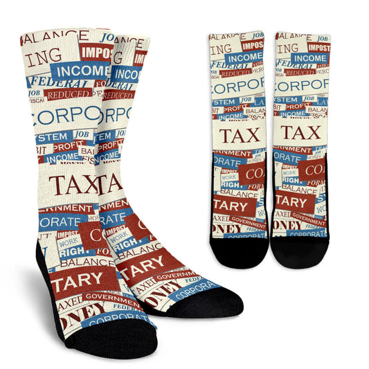 Accounting Financial Pattern Print Design 01 Crew Socks