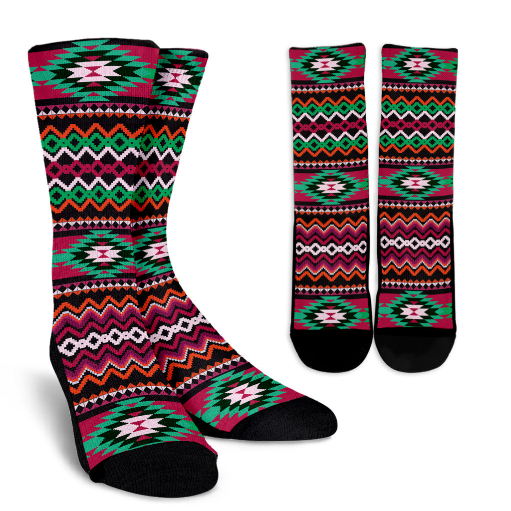 Mexican Pattern Print Design 01 Crew Socks
