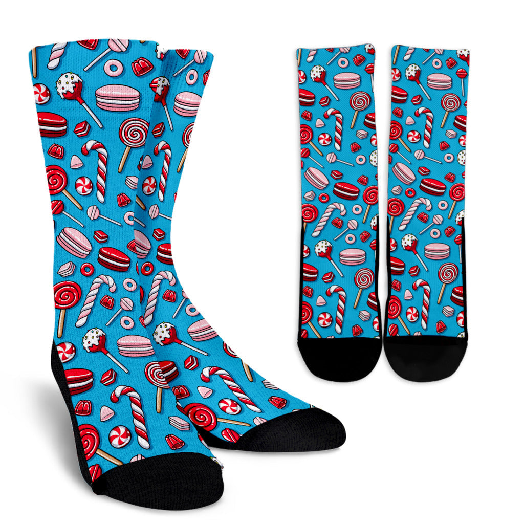 Candy Pattern Print Design 05 Crew Socks
