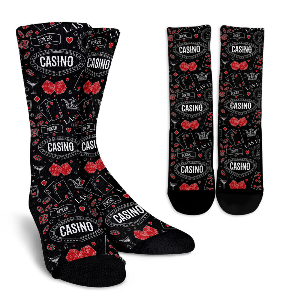 Casino Pattern Print Design 04 Crew Socks