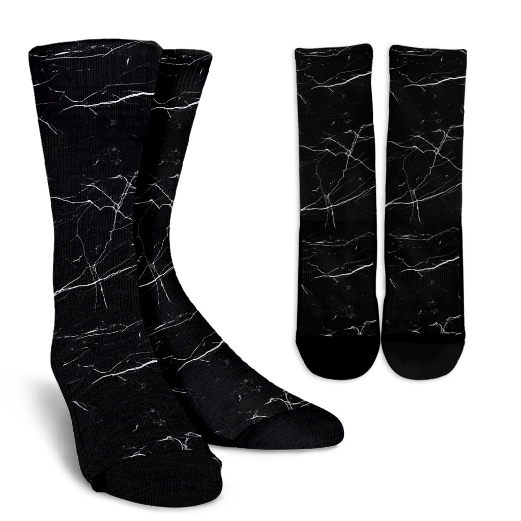 Marble Pattern Print Design 04 Crew Socks