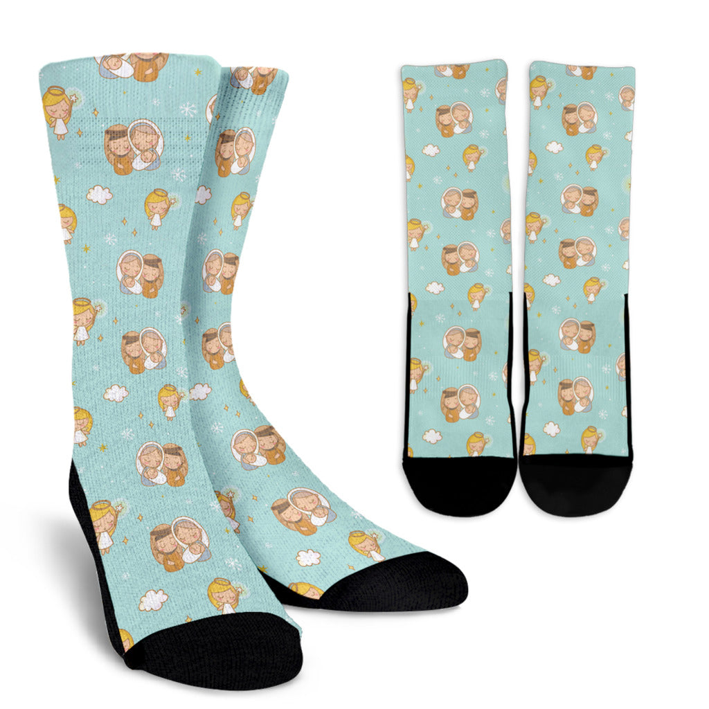 Christian Pattern Print Design 01 Crew Socks