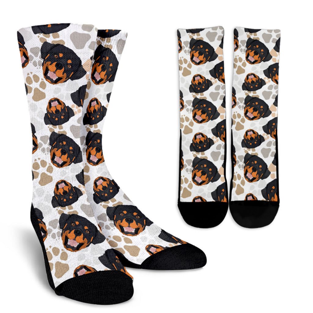 Rottweiler Pattern Print Design A03 Crew Socks