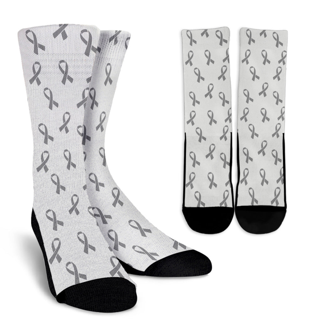 Brain cancer Pattern Print Design 01 Crew Socks