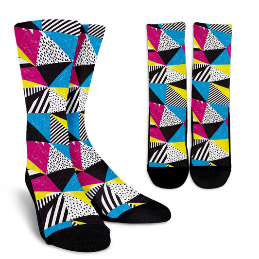 80s Pattern Print Design 2 Crew Socks