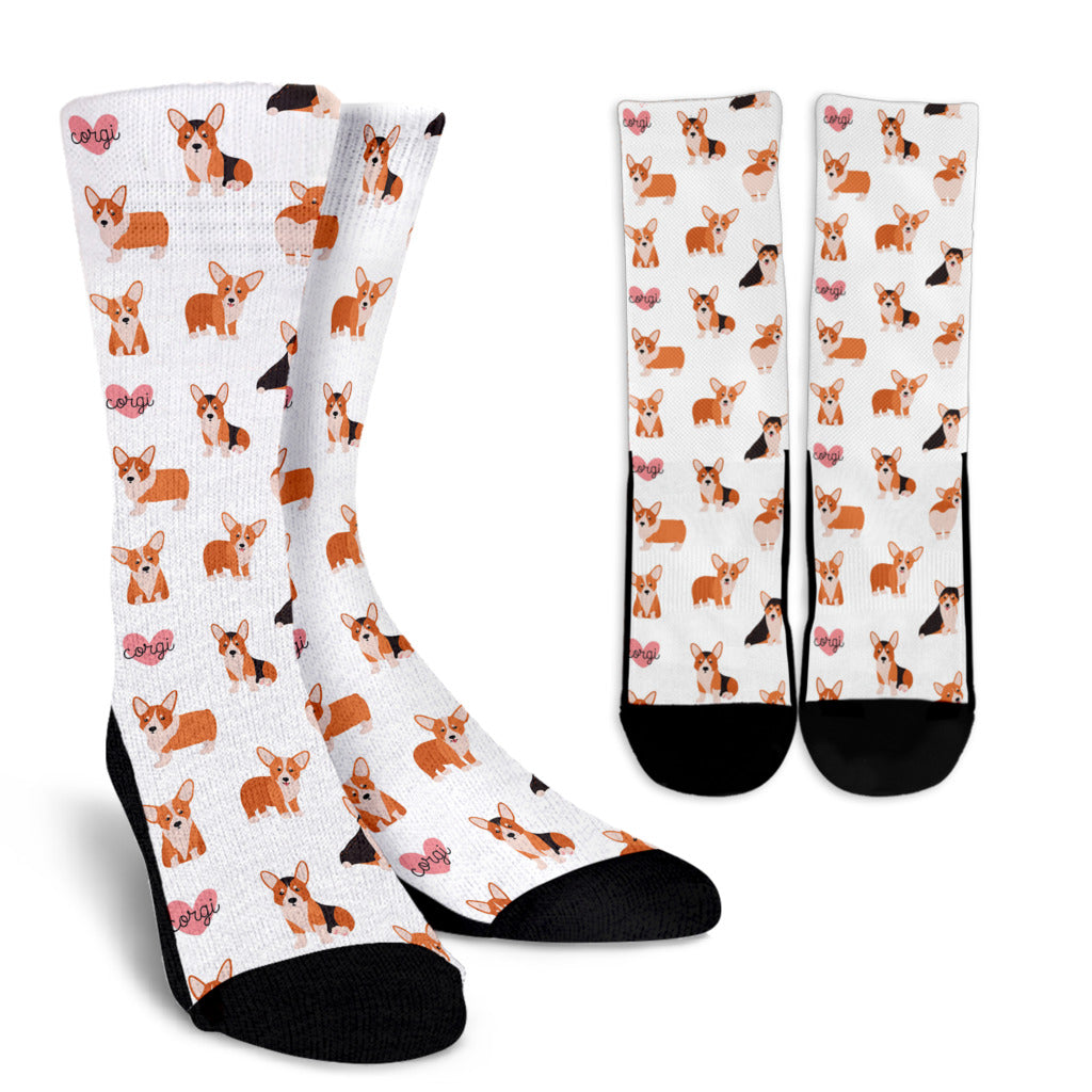 Cardigan Welsh Corgis Pattern Print Design 02 Crew Socks
