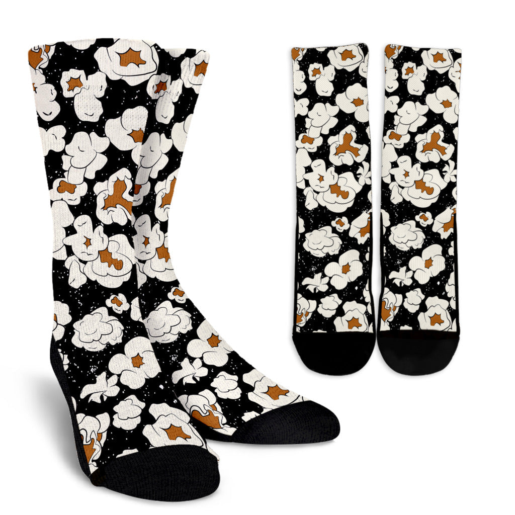 Popcorn Pattern Print Design A02 Crew Socks