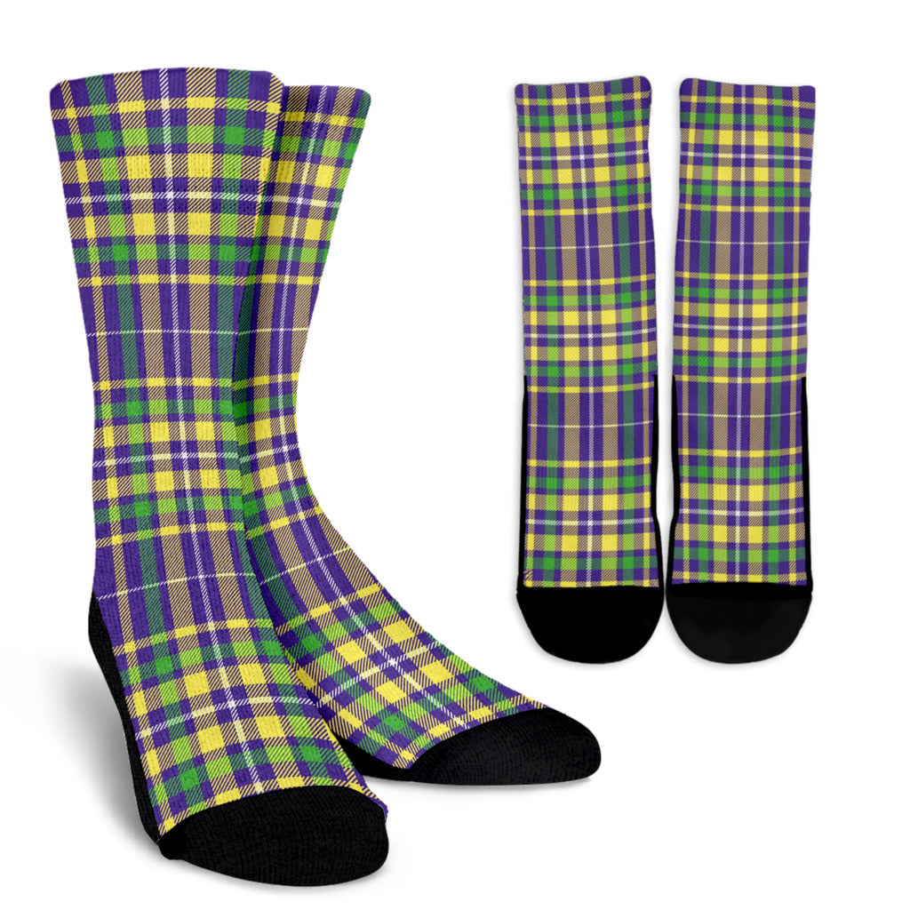 Mardi Gras Pattern Print Design 010 Crew Socks