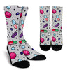 Pill Pattern Print Design A04 Crew Socks