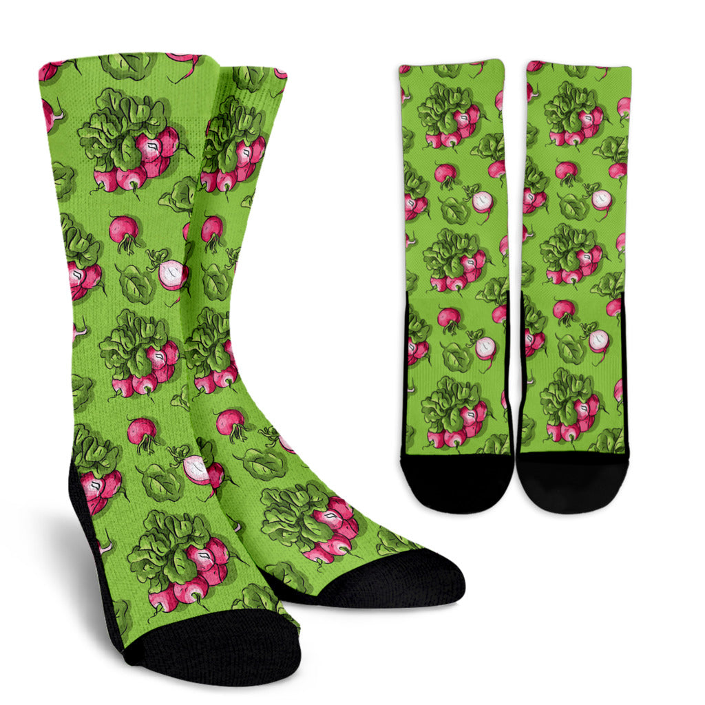 Radish Pattern Print Design A05 Crew Socks