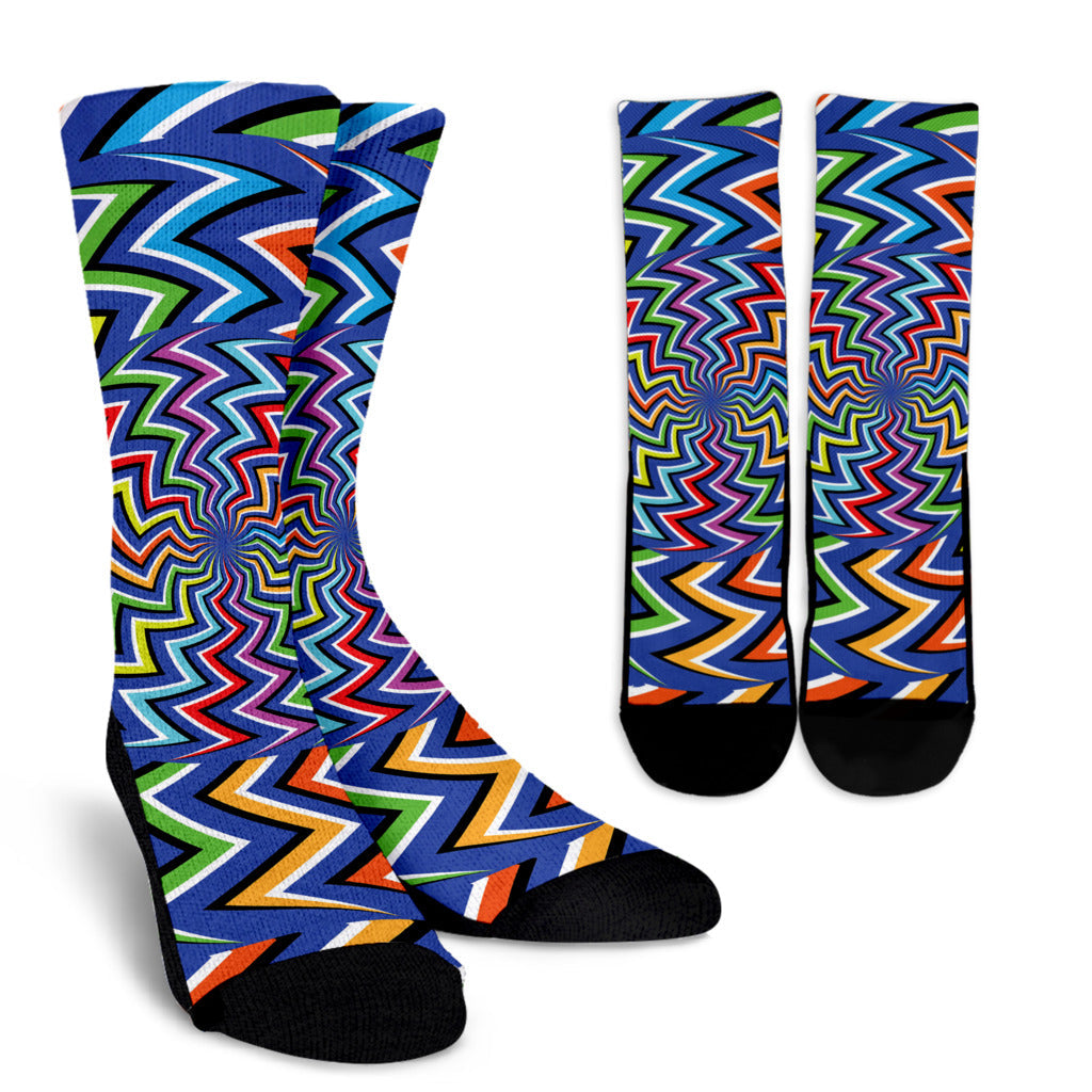 Optical illusion Pattern Print Design A02 Crew Socks