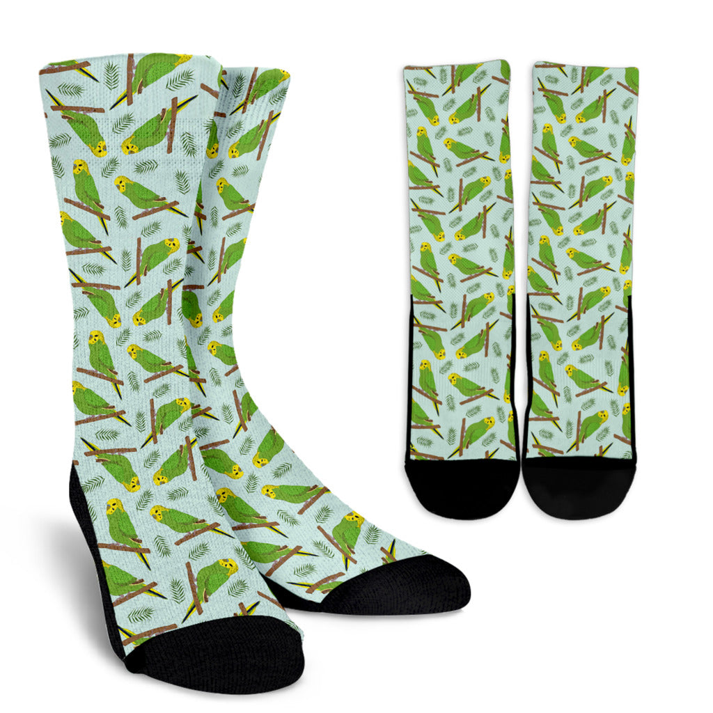 Budgerigar Pattern Print Design 04 Crew Socks