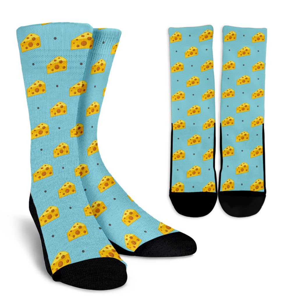 Cheese Pattern Print Design 02 Crew Socks
