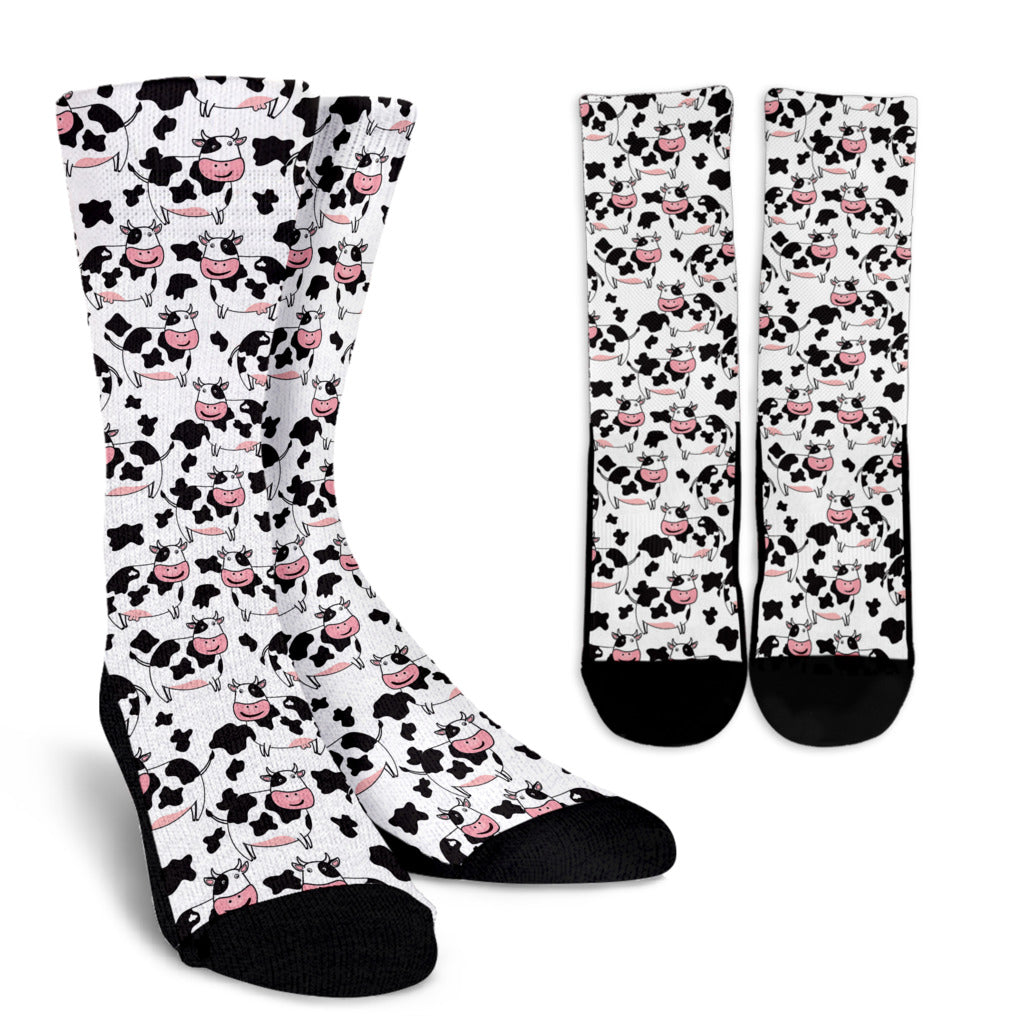 Cow Pattern Print Design 02 Crew Socks