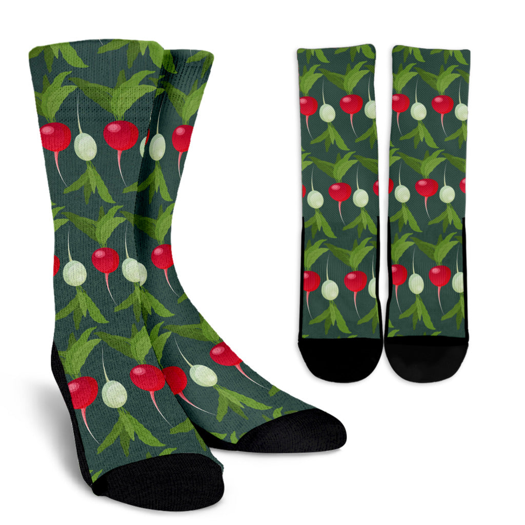 Radish Pattern Print Design A03 Crew Socks