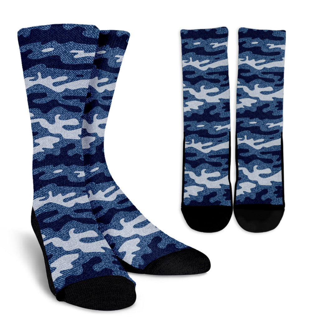 Jean Camouflage Pattern Print Design 05 Crew Socks