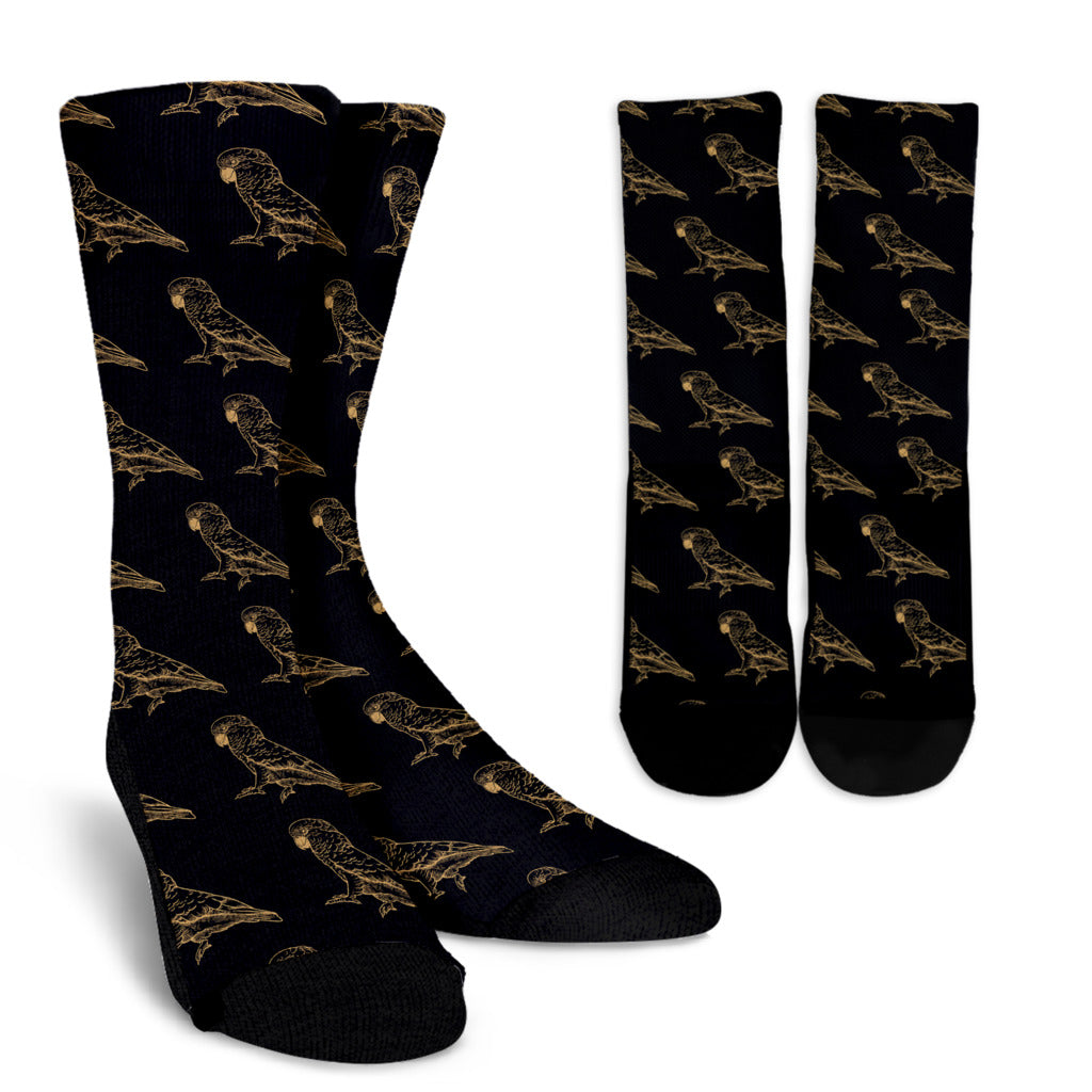 Parakeet Pattern Print Design A04 Crew Socks