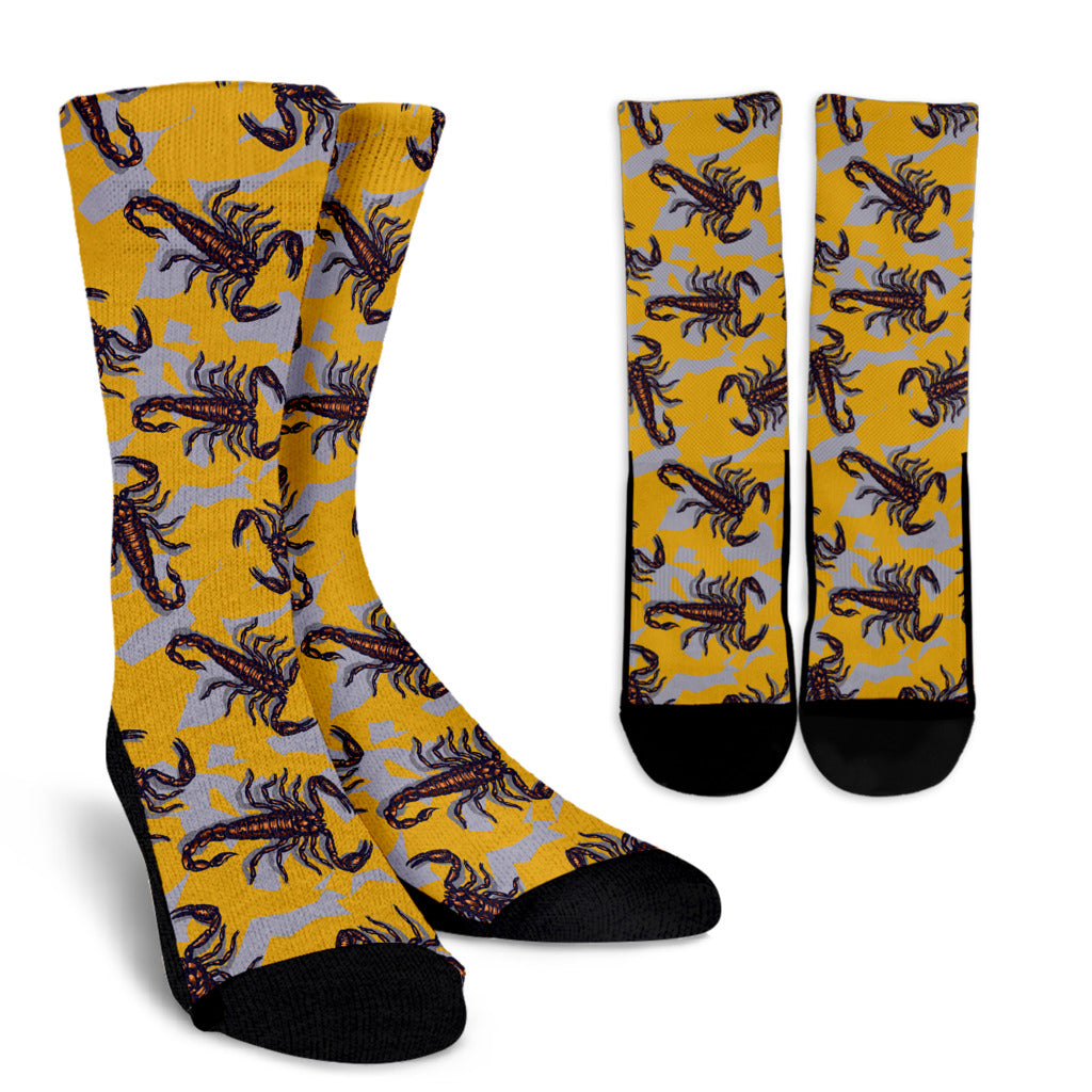 Scorpion Pattern Print Design 01 Crew Socks