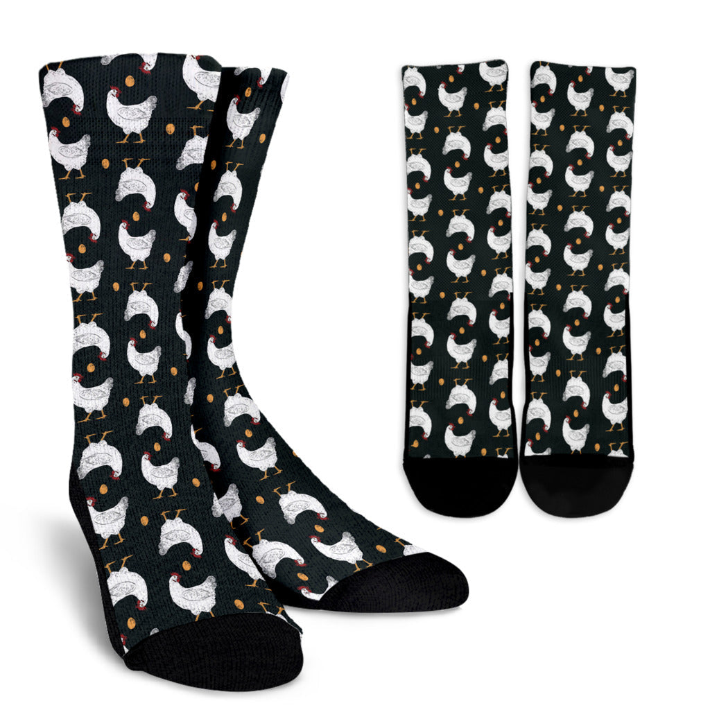 Chicken Pattern Print Design 06 Crew Socks