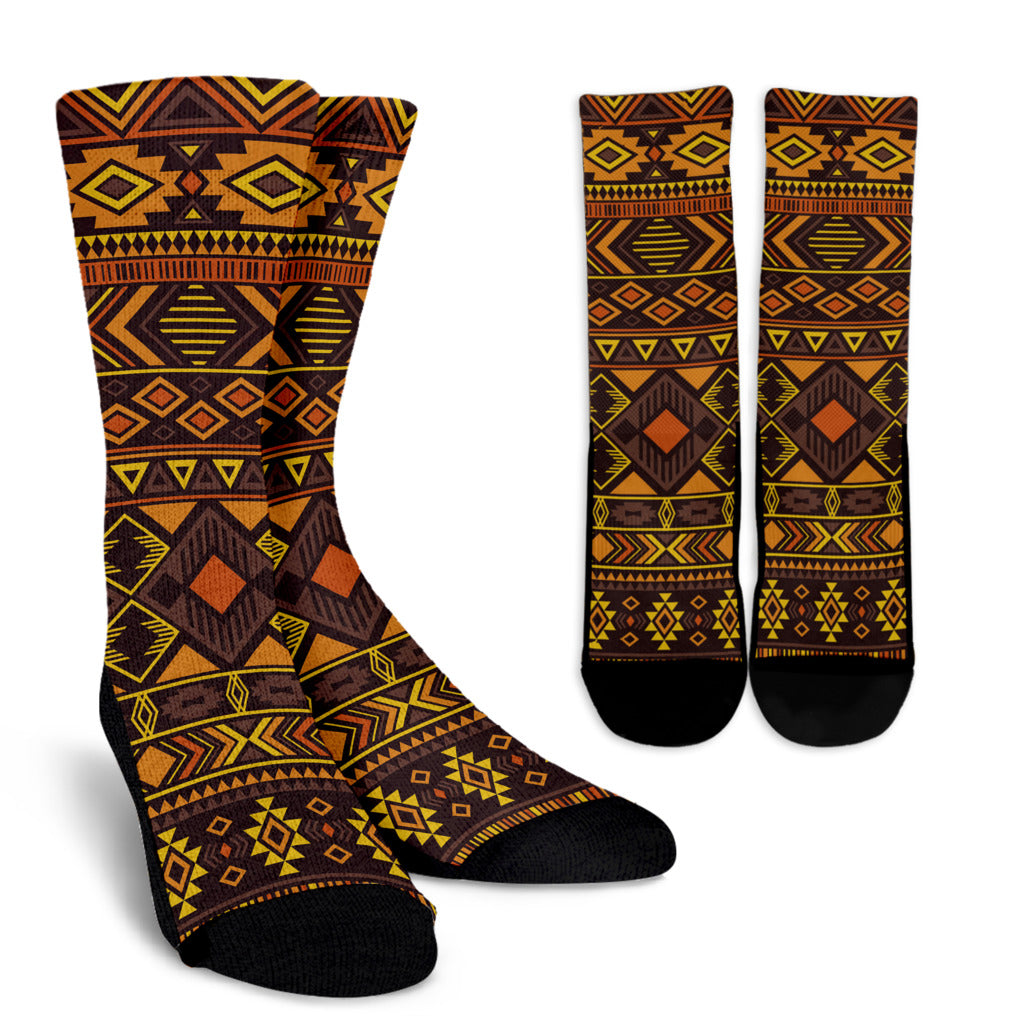 Navajo Pattern Print Design A06 Crew Socks