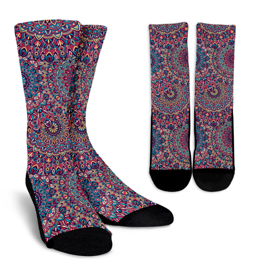 Boho Pattern Print Design 05 Crew Socks