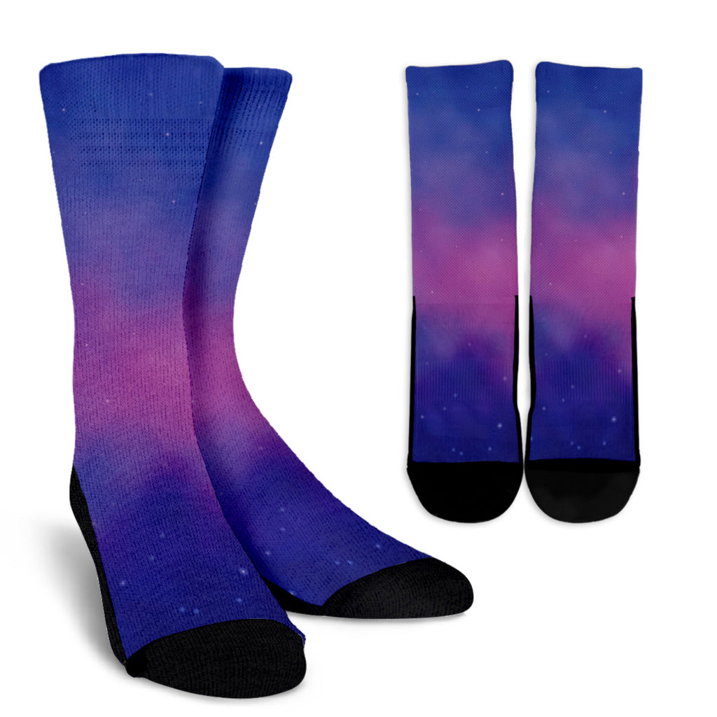 Nebula Pattern Print Design A05 Crew Socks