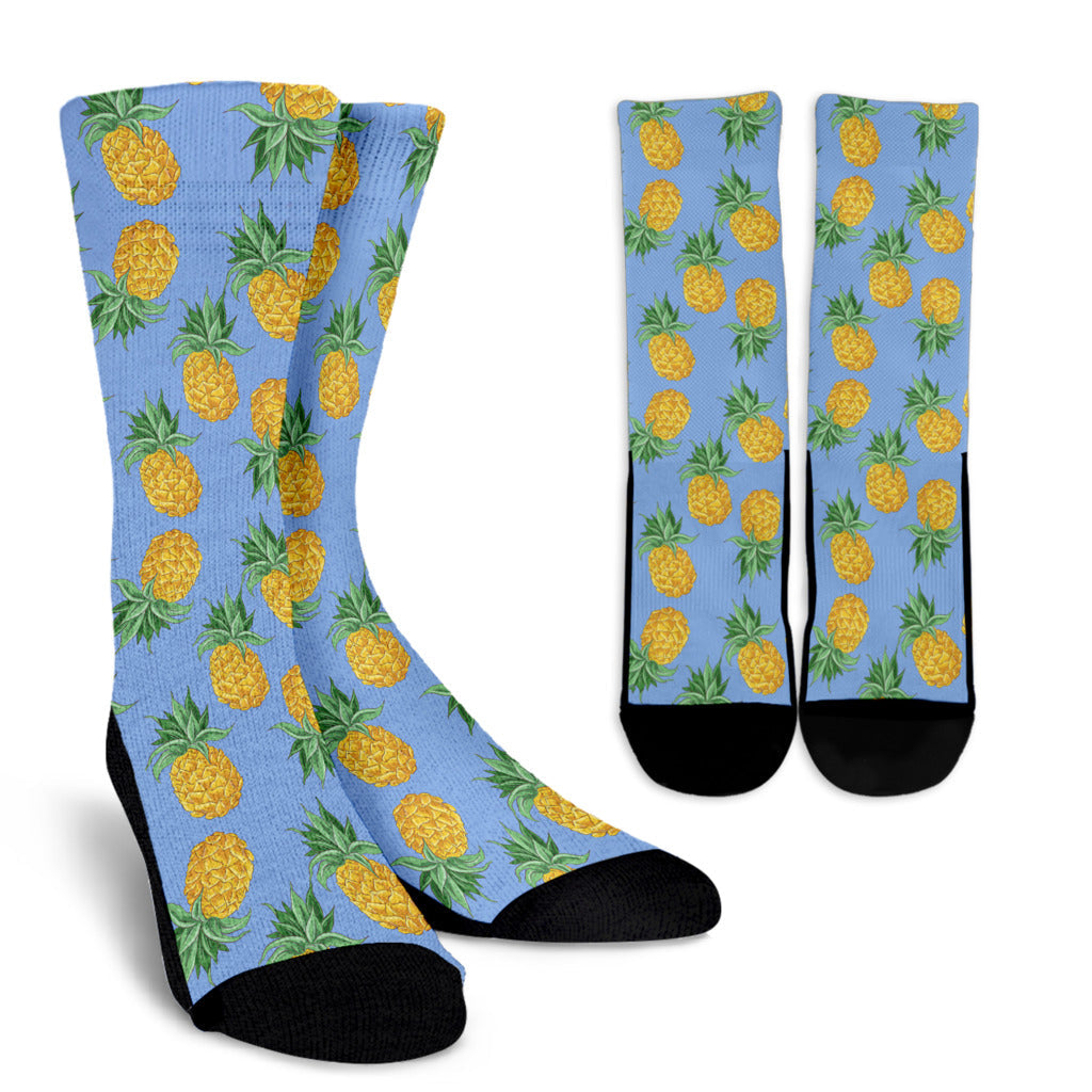 Pineapple Pattern Print Design A04 Crew Socks