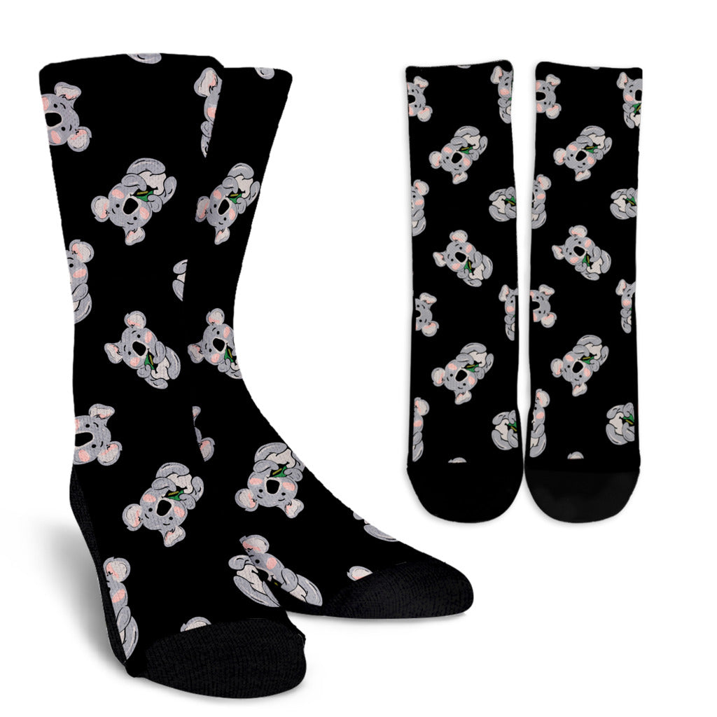 Koala Pattern Print Design 05 Crew Socks