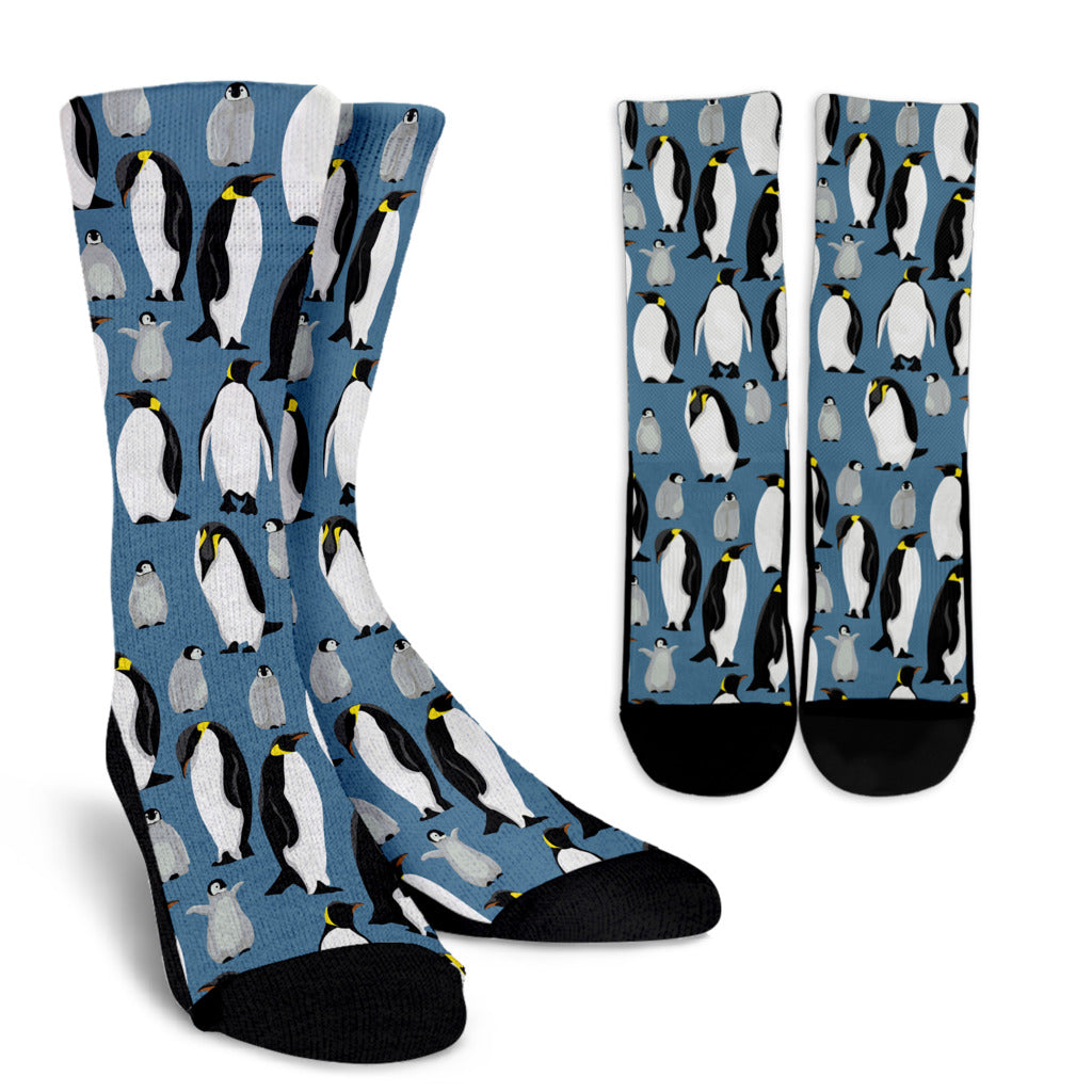 Penguin Pattern Print Design A03 Crew Socks