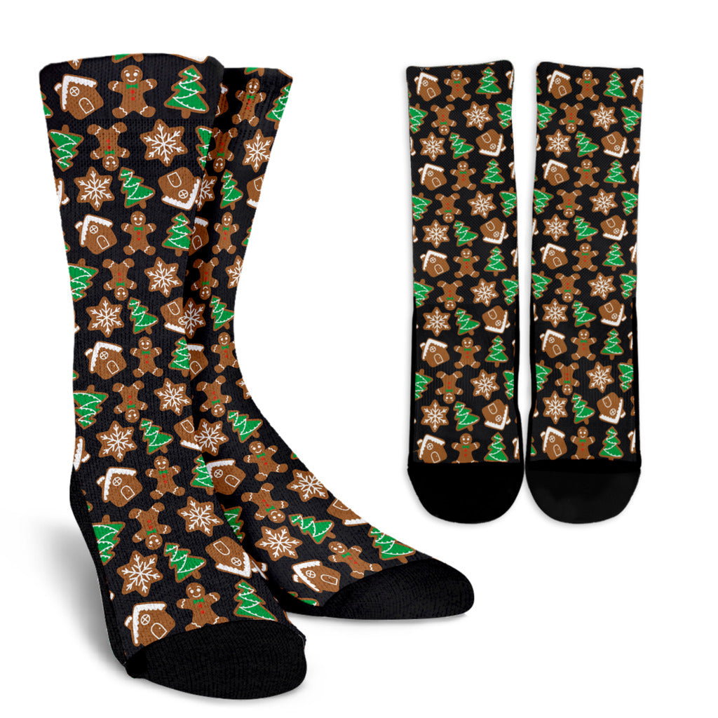 Gingerbread Pattern Print Design 02 Crew Socks