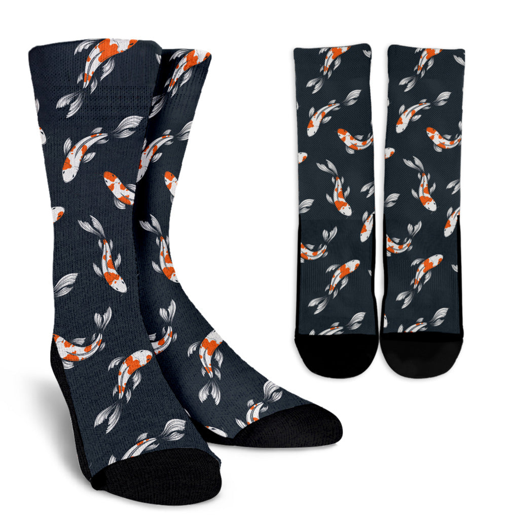 KOI Fish Pattern Print Design 04 Crew Socks