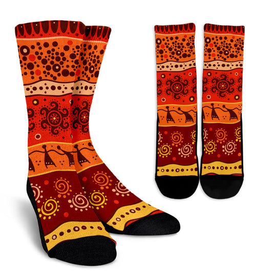 African Pattern Print Design 04 Crew Socks