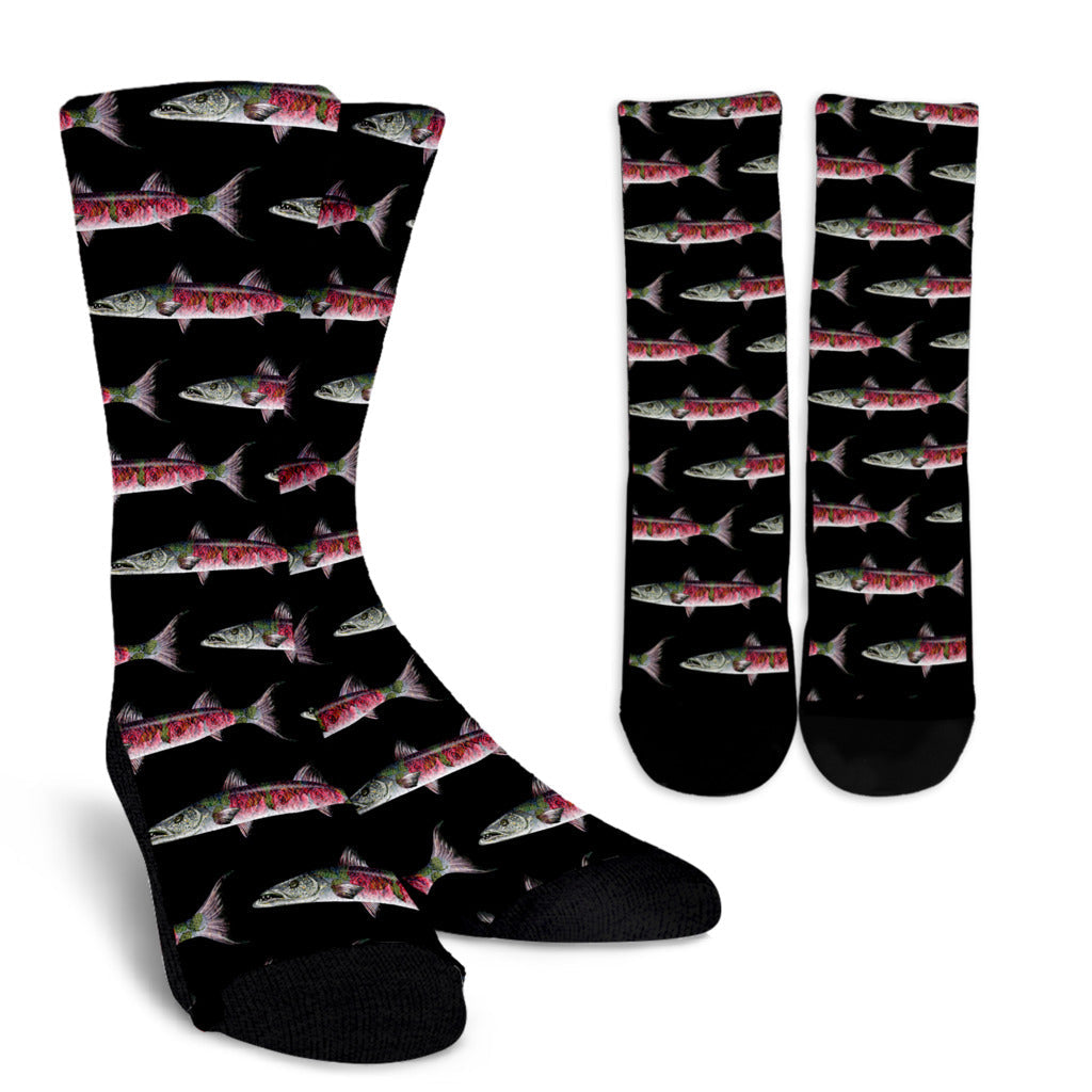 Barracuda Pattern Print Design 02 Crew Socks