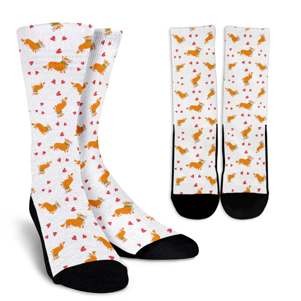 Cardigan Welsh Corgis Pattern Print Design 04 Crew Socks