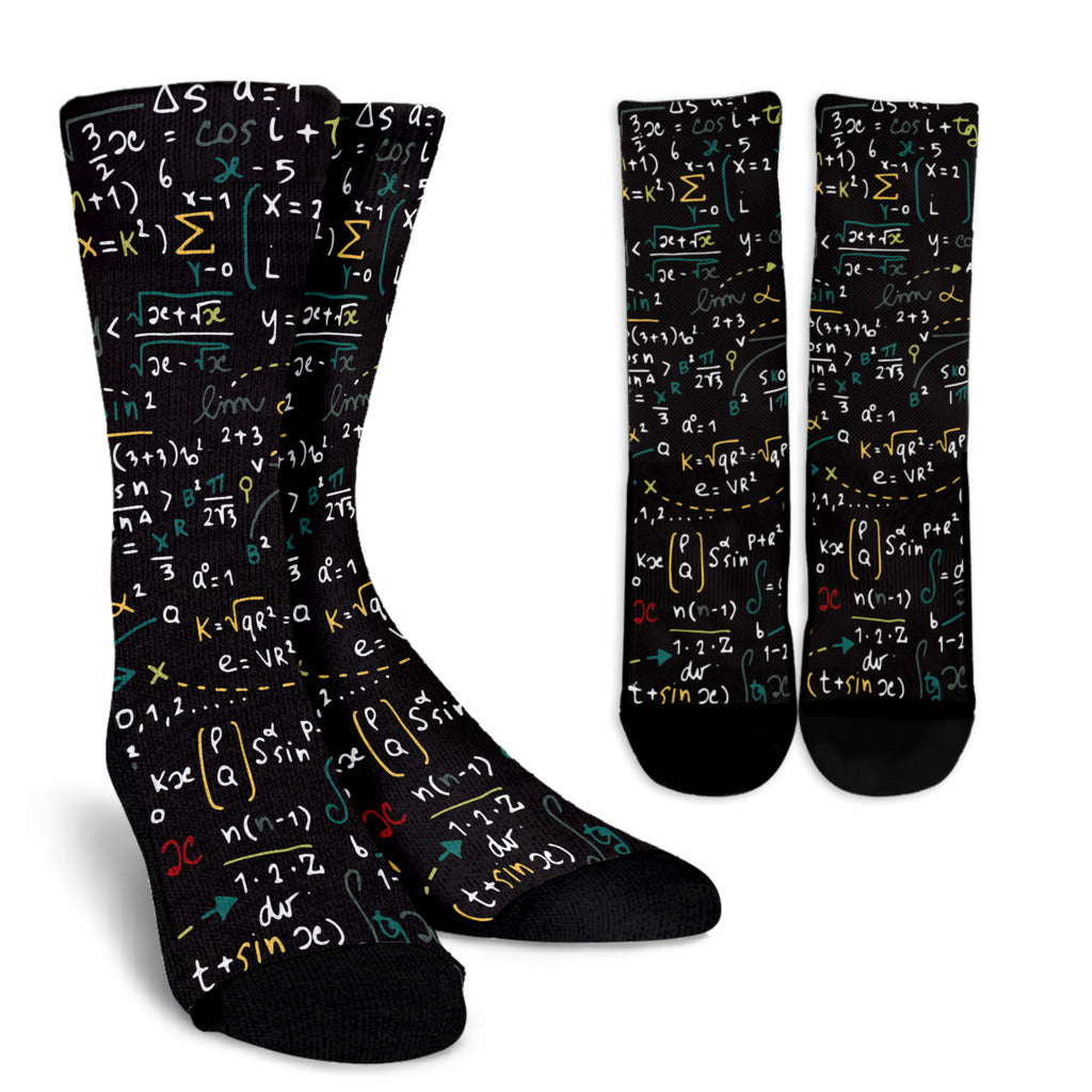 Math Pattern Print Design 04 Crew Socks