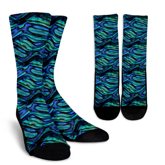Abalone Pattern Print Design 02 Crew Socks
