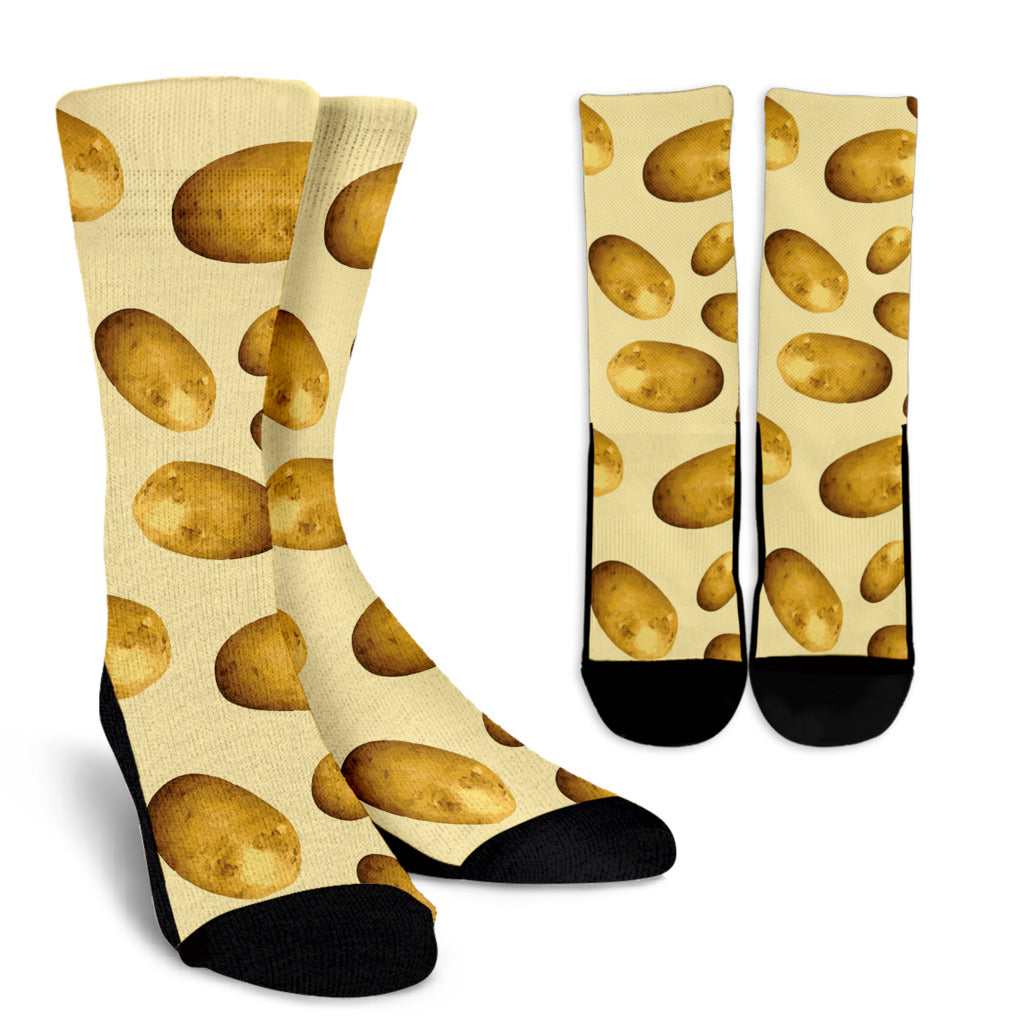 Potato Pattern Print Design A01 Crew Socks