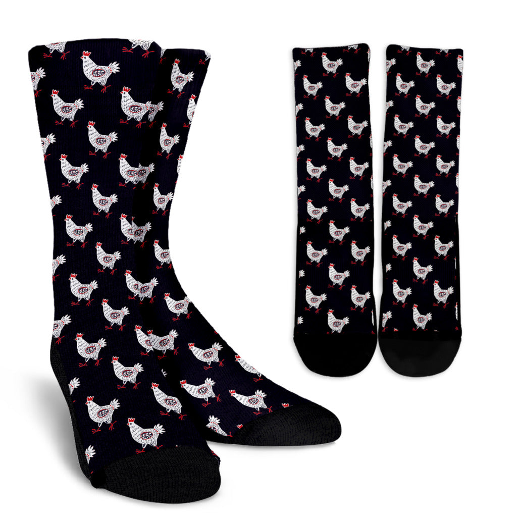 Chicken Pattern Print Design 03 Crew Socks