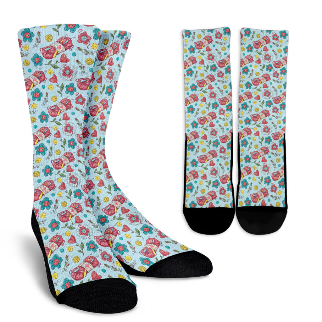 Crochet Pattern Print Design 01 Crew Socks