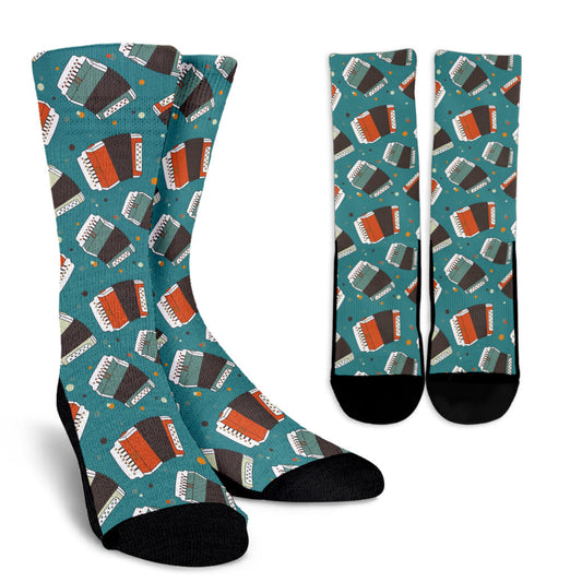 Accordion Pattern Print Design 02 Crew Socks