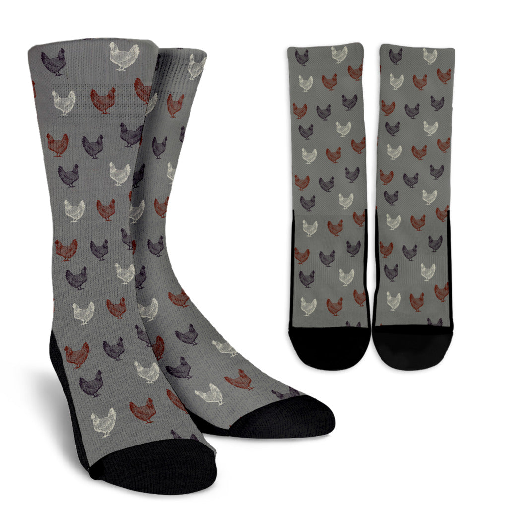 Chicken Pattern Print Design 01 Crew Socks