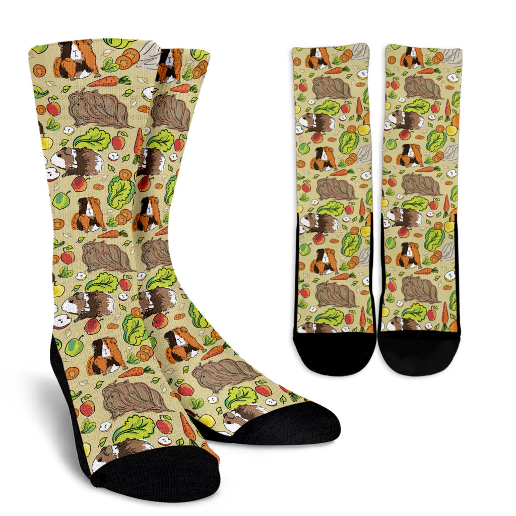 Guinea Pig Pattern Print Design 02 Crew Socks