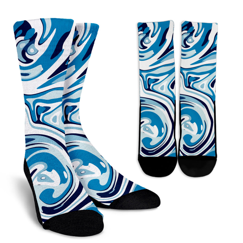 Liquid Pattern Print Design 05 Crew Socks