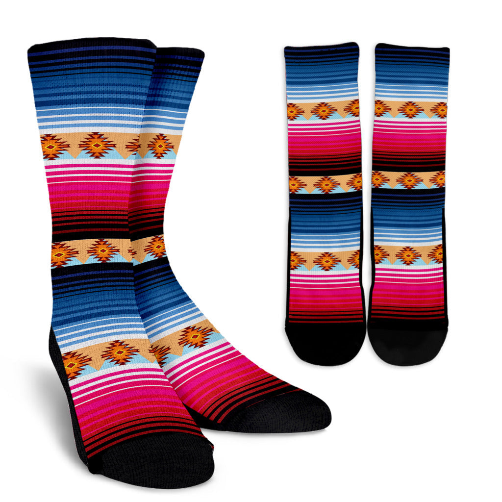 Mexican Pattern Print Design 03 Crew Socks