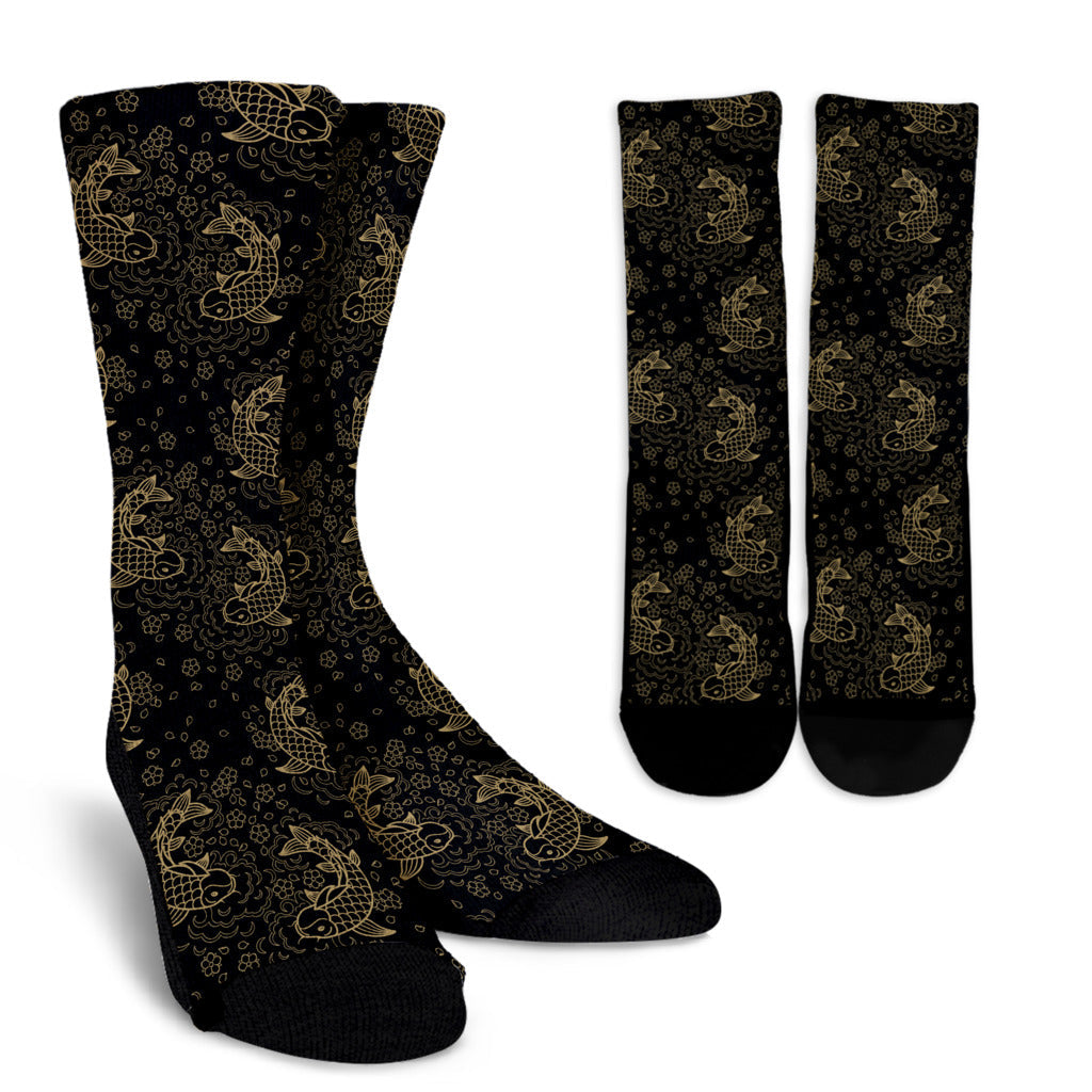 KOI Fish Pattern Print Design 02 Crew Socks