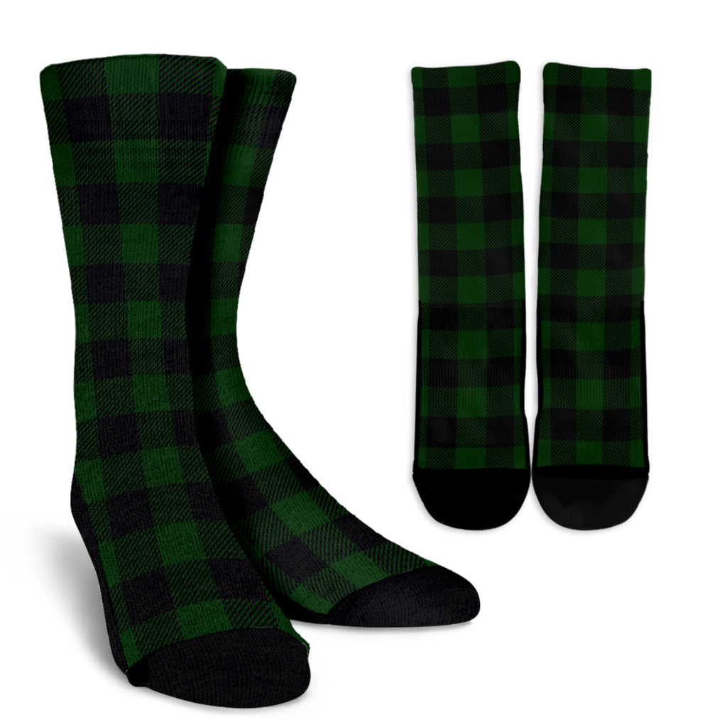 Buffalo check Green Pattern Print Design 02 Crew Socks