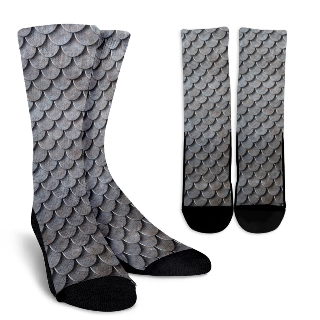Armor Scales Pattern Print Design 03 Crew Socks